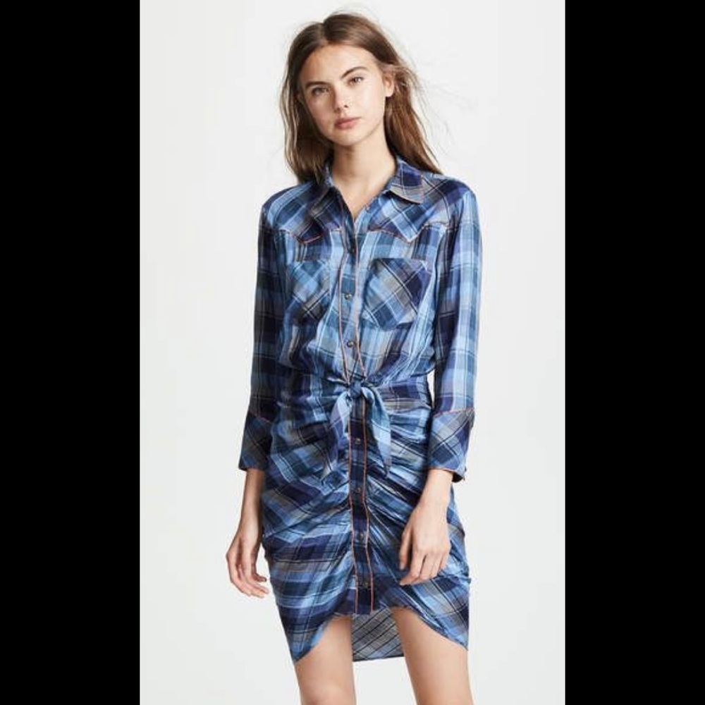 Veronica Beard Sierra Rushed Plaid Dress Size 2